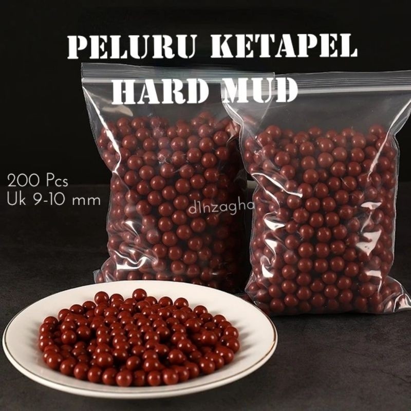 400 Butir Peluru ketapel Lumpur  keras ukuran 9-10mm