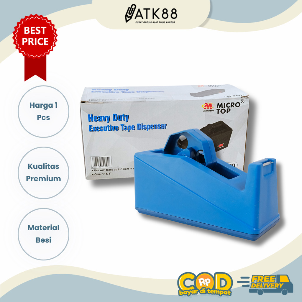 [ATK 88] Tape Dispenser Microtop M-800 Heavy Duty | Dudukan Lakban Besi Besar
