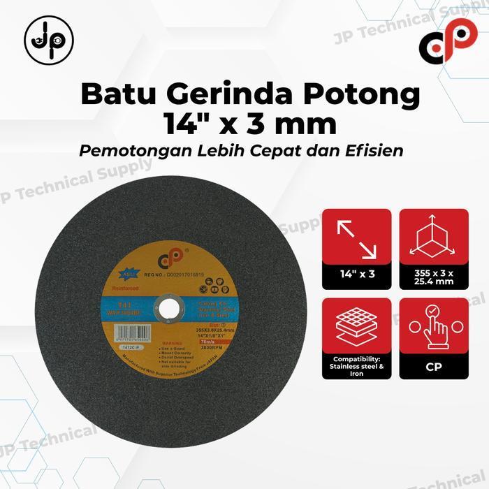 Batu Amplas Gerinda Bulat Potong 14 Inch x 3 CP | Cutting Wheel Besi Poles Gurinda Duduk