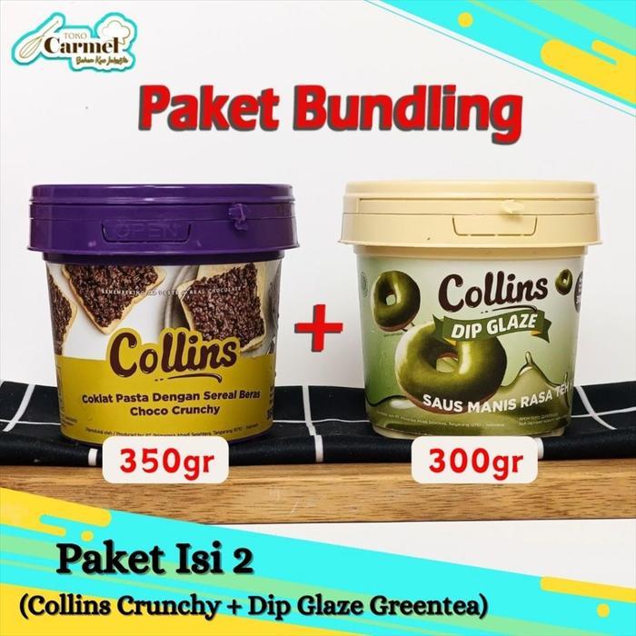 READY JAKARTA - (PAKET ISI 2) Choco Crunchy 350gr & Collins Glaze 300gr Selai Collins Coklat Crunchy