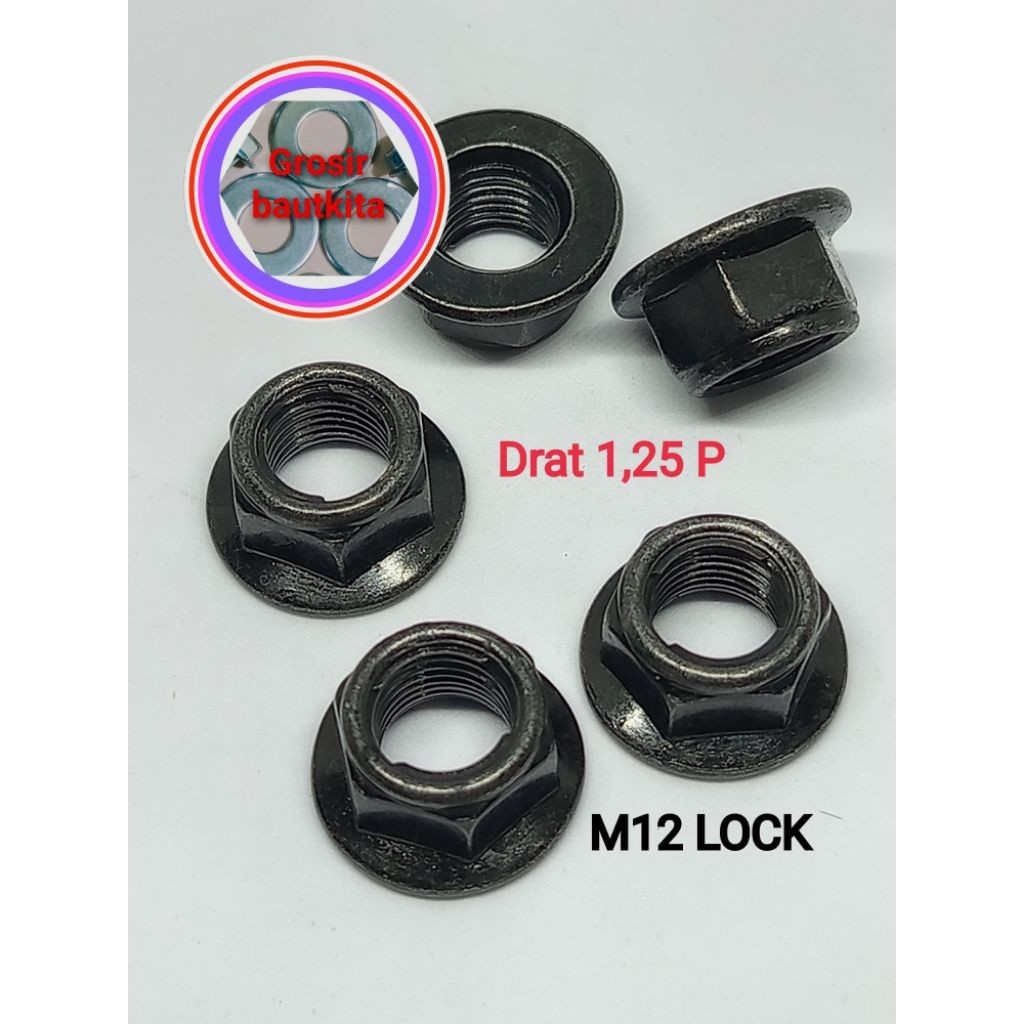 1PCS,MUR LOCK BAUT 17,MUR TOPI, MUR KUPING ,MUR PAYUNG, MUR FLANG M12  DRAT 1,25 HALUS, KONCI 17 ,HI