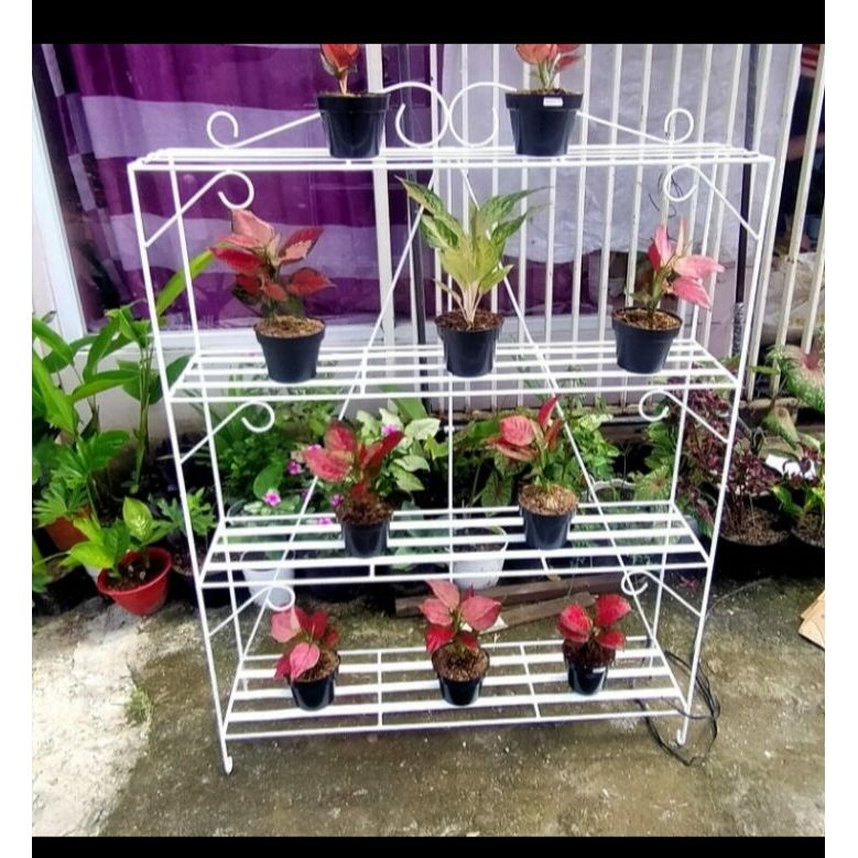 STANDING RAK POT BUNGA BESI HIAS BERTINGKAT 4 SUSUN