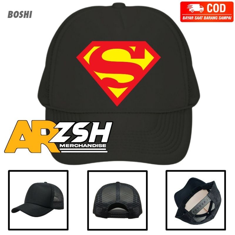 Topi Logo Superman Trucker - Topi Trucker Jaring Superman