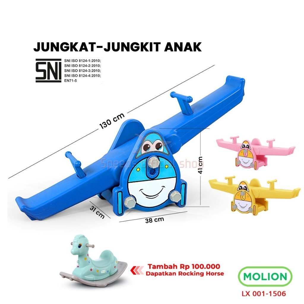 MOLION Mainan Jungkat Jungkit Mainan Anak Jungkat Jungkit Bahan HDPE Jungkat-Jungkit Playground Bers