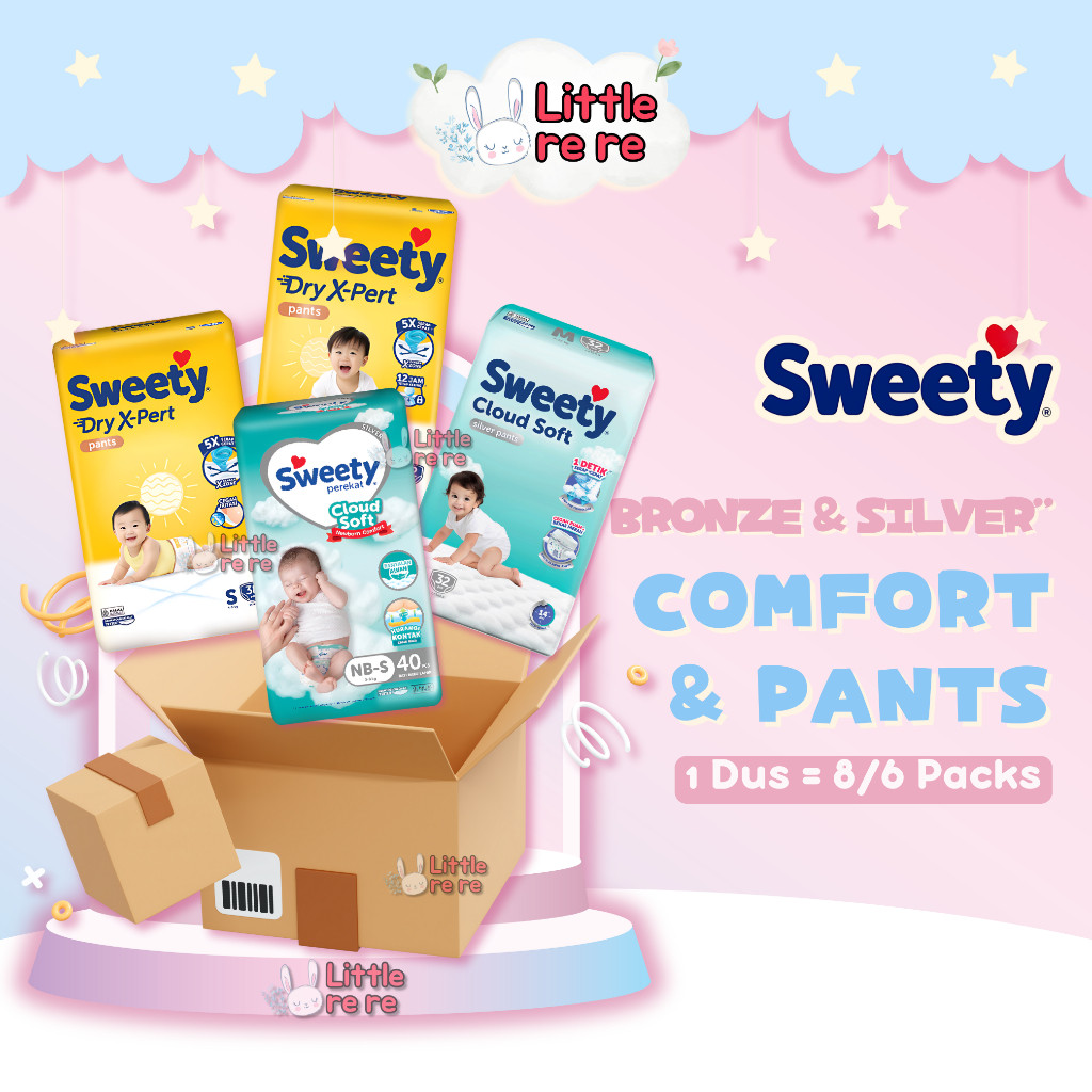 [ DUS ] SWEETY Bronze Dry X-Pert X-Zone & Silver Pants Cloud Soft - All Size - 1 DUS / 6 Pack / 8 Pa