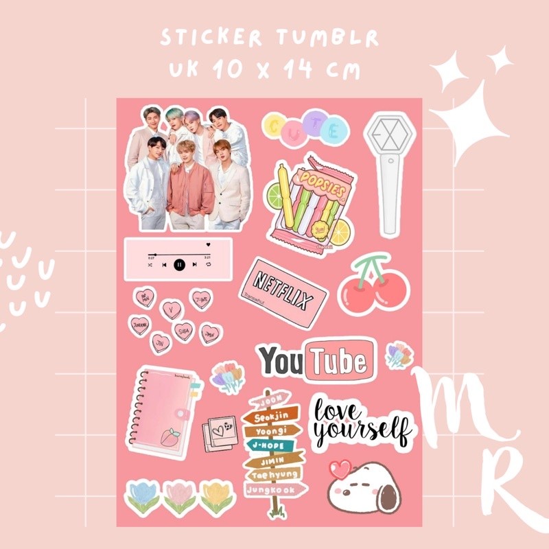 Sticker Bt21 No Cutting / Sticker Bts / Stiker Hp / Stiker Laptop