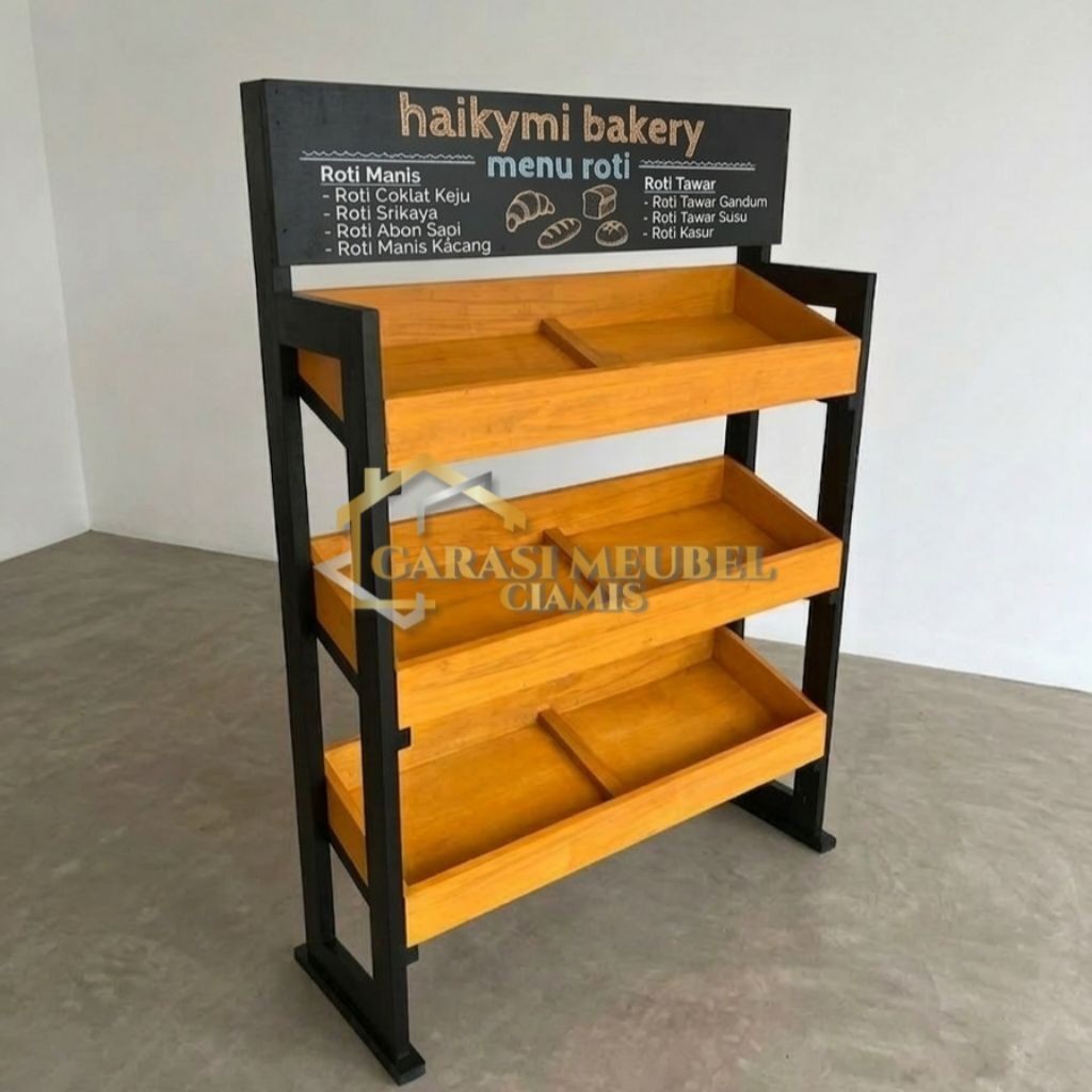 Rak Display Susun Plus Papan Nama Serbaguna Rak Warung / Rak Sembako / Rak Sayur / Rak Buah / Rak Bu