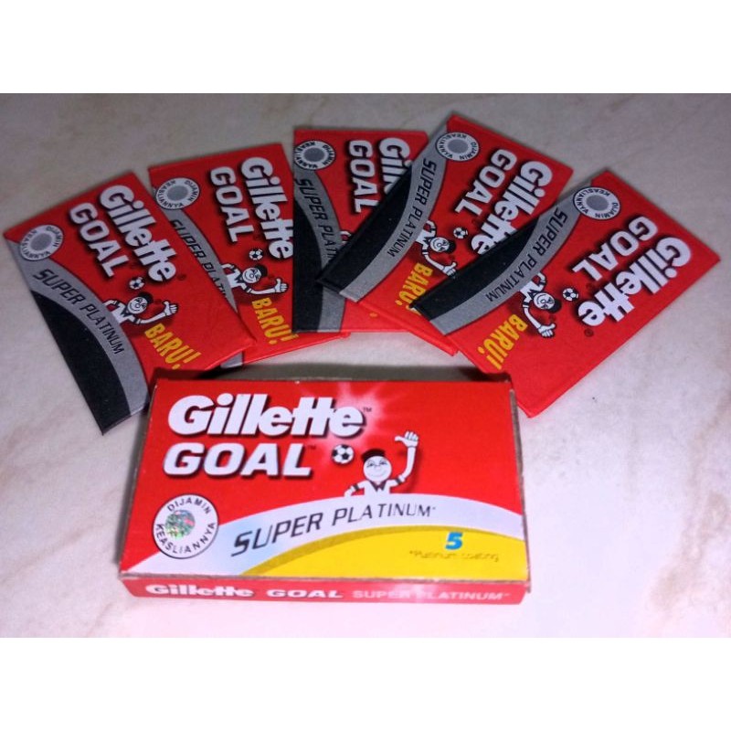 Pisau Silet Gillette Goal 5+1 /Pisau Cukur jenggot/Pisau silet 20 KOTAK = 1 PAPAN/HANGER