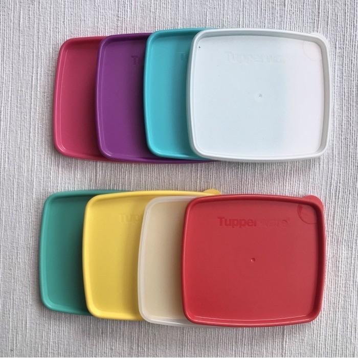 Sale Seal Square Round Tupperware / Tutup Square Round (1) - Merah Muda
