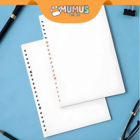 MUMUSLAND Loose Leaf Kertas Binder Bergaris Polos A7 B7 30 Lembar S-NB000