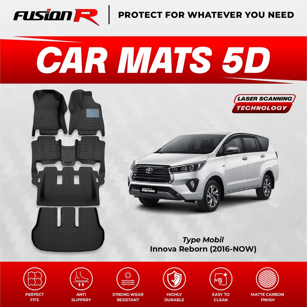 Fusion R Karpet Mobil 5D Innova Reborn / Premium Car Carpet Carbon Fullset Toyota Innova Reborn