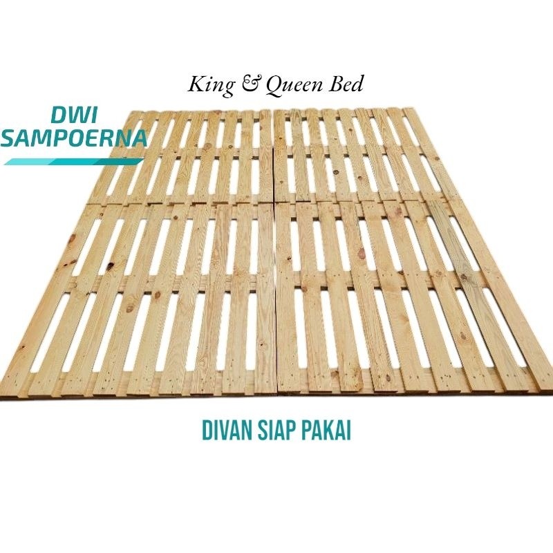 FREE ONGKIR Dipan Palet Kayu Jati Belanda Kuat 500kg – 140x200 / 160x200 / 180x200 / 200x200 cm – Mi