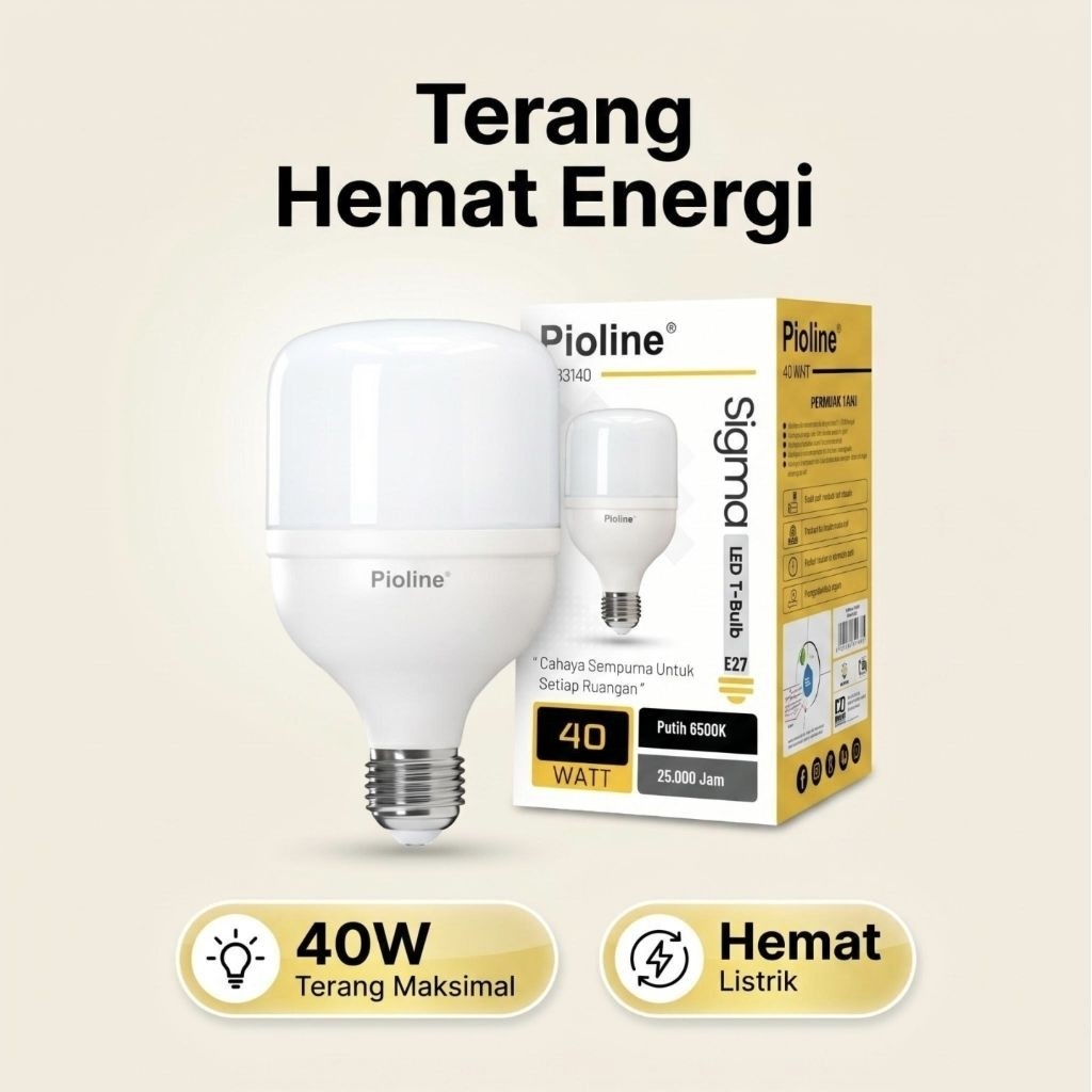 LAMPU LED JUMBO GARANSI 1 TAHUN HEMAT ENERGI 90% PIOLINE PUTIH TERANG TK