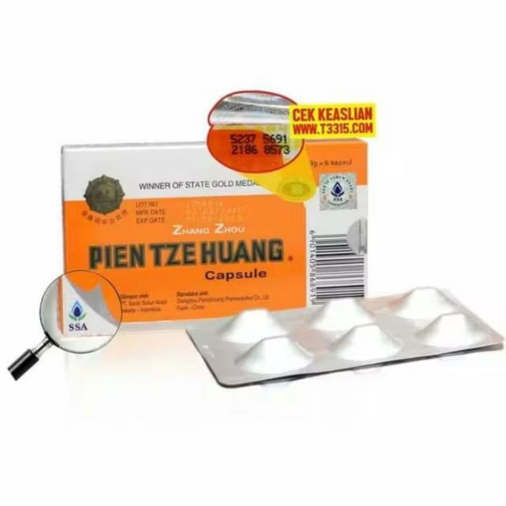 Pien Tze Huang 1 Box Isi 6 kapsul - Obat Luka Pasca Operasi - Obat Penyembuh Luka - Obat Cina Tradis