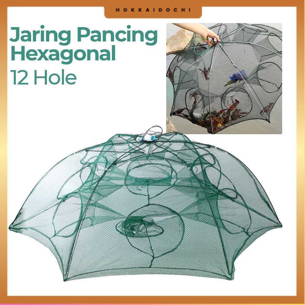 Jaring Pancing Ikan Hexagonal 12 Hole Fishing Net Trap Cage - H14572