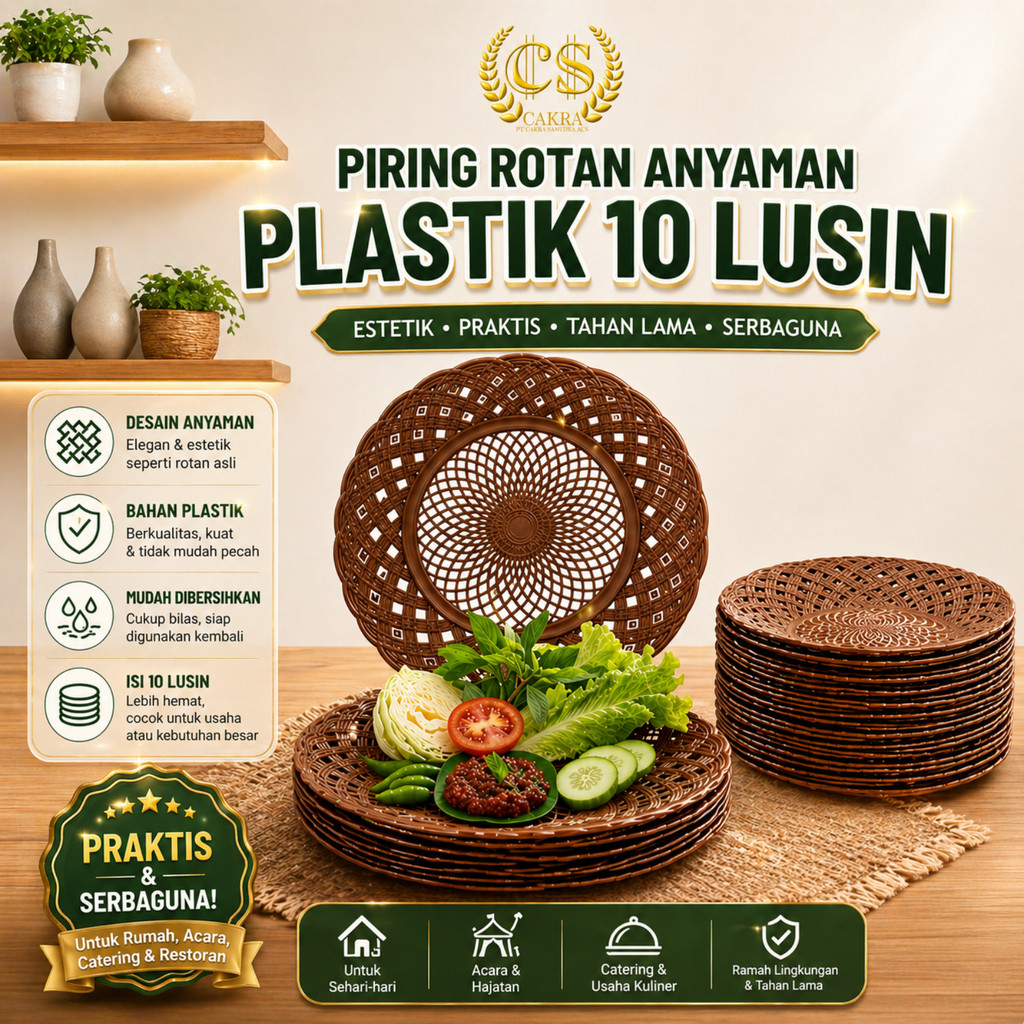 Grosir Minimal 10 Lusin Piring rotan anyaman plastik harga Grosir untuk 12pcs Piring rotan plastik