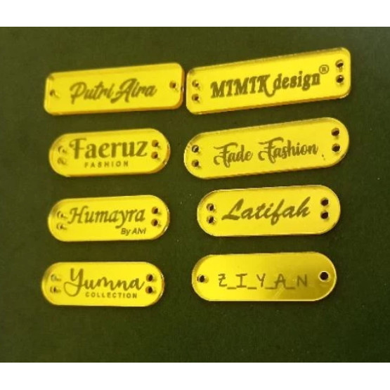 Label Hijab Akrilik label brand Akrilik label Custom label Toko