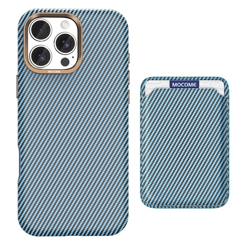 Casing Ponsel Magnetik PC Kulit Tekstur Serat Karbon Mewah untuk iPhone 16 Pro Max 16 Plus 16+ 16Pro