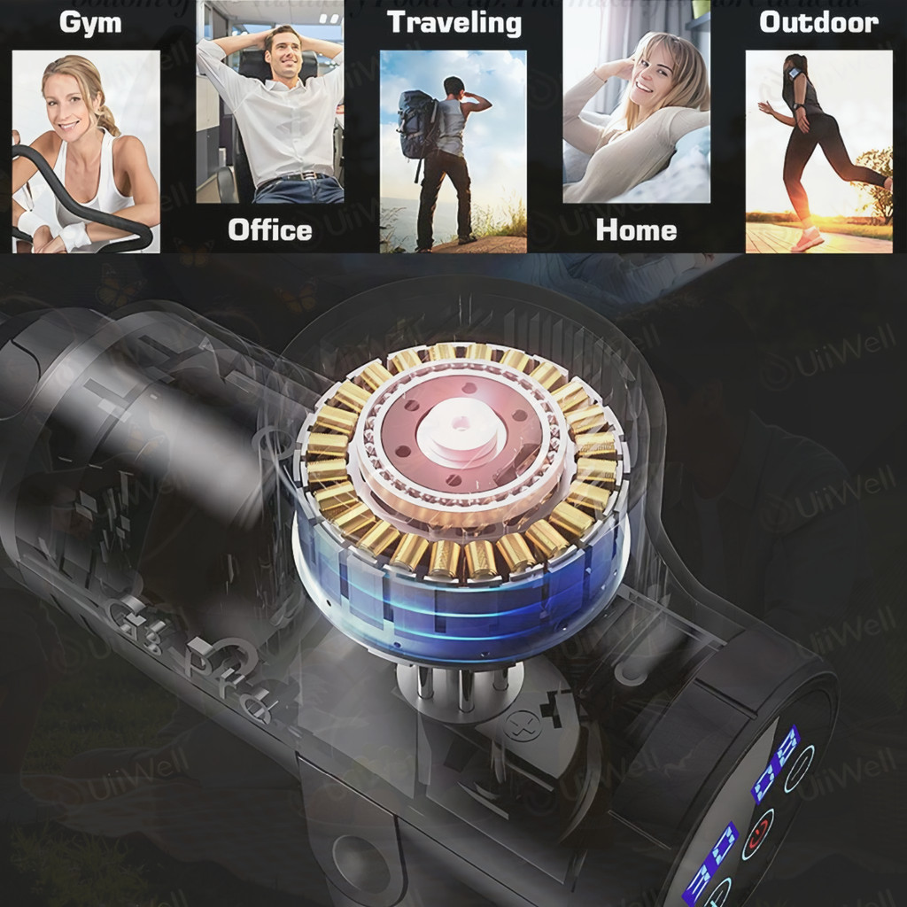 HANDOO Alat pijat elektrik Massage Gun 8 in1 Deep Tissue Muscle Therapy Electric Massage Tools