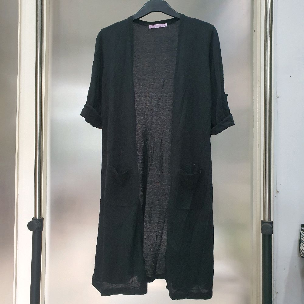 AJ baju kardigan cardigan rajut panjang wanita uv by come hitam second prelove preloved outer luaran