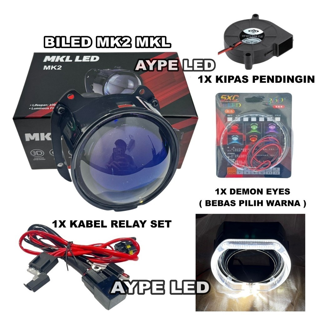 Biled Projector MKL MK2 2,5 Inch Bluelens MKL MK2 Gen 2 Flat Cut Off 60 WATT Original MKL