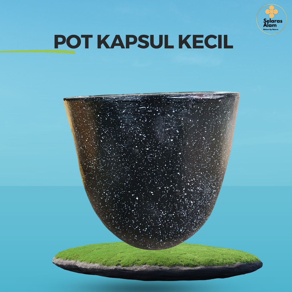 POT KAPSUL KECIL SEMEN – POT TANAMAN BETON MOTIF GRANIT MODERN