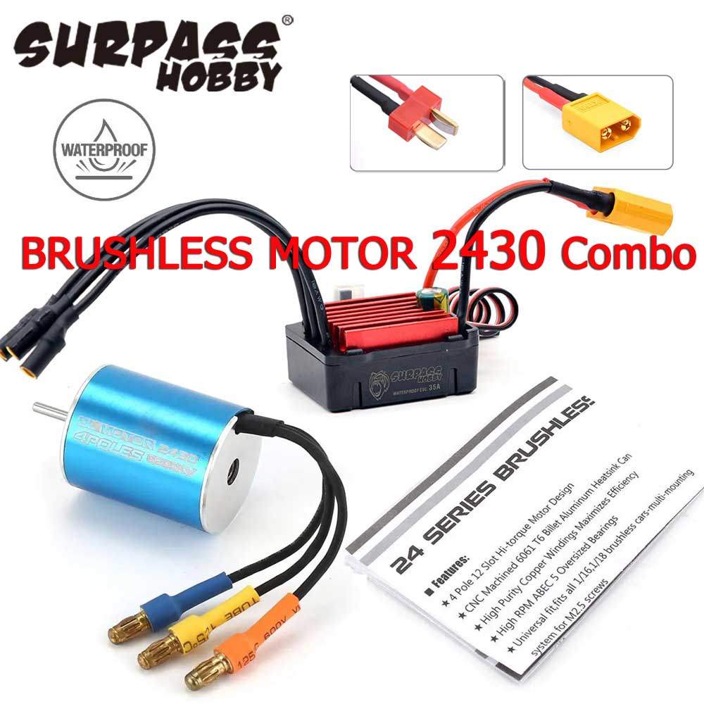 Surpass Hobby Waterproof Brushless Motor 2430 Combo 5800KV 7200KV 8200KV 25A ESC for Tamiya Wltoys k