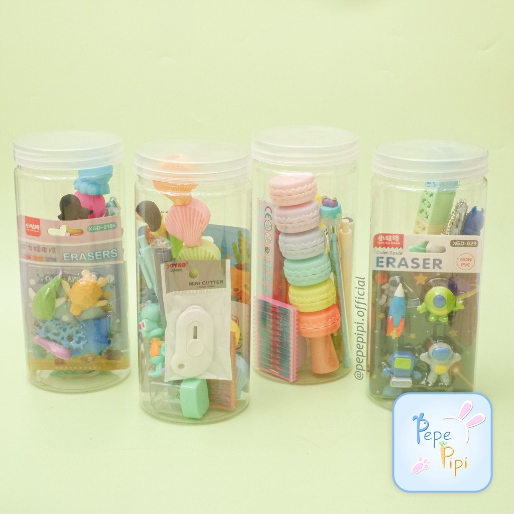 Paket Alat Tulis Toples Warna-warni Set Perlengkapan Sekolah Anak Stationary Unik Hadiah Gift Kado B