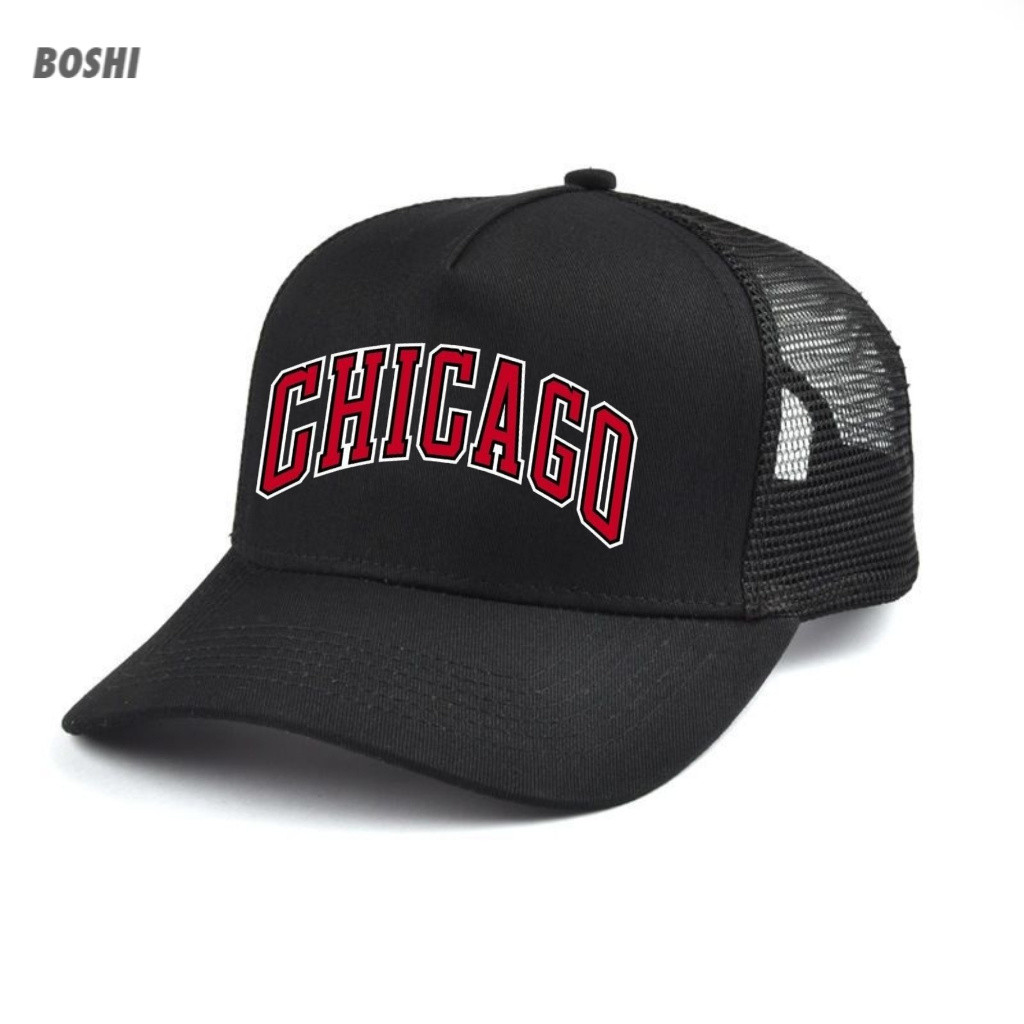Topi Jaring Pria Keren Logo Baseball Warna Hitam