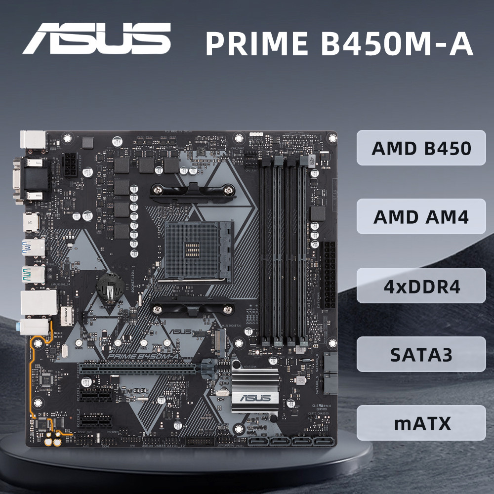 ASUS PRIME B450M-A Motherboard Supports R9 5950X R7 5800X3D 5700X R5 5600X 5600G CPU 4xDDR4 2933Mhz 