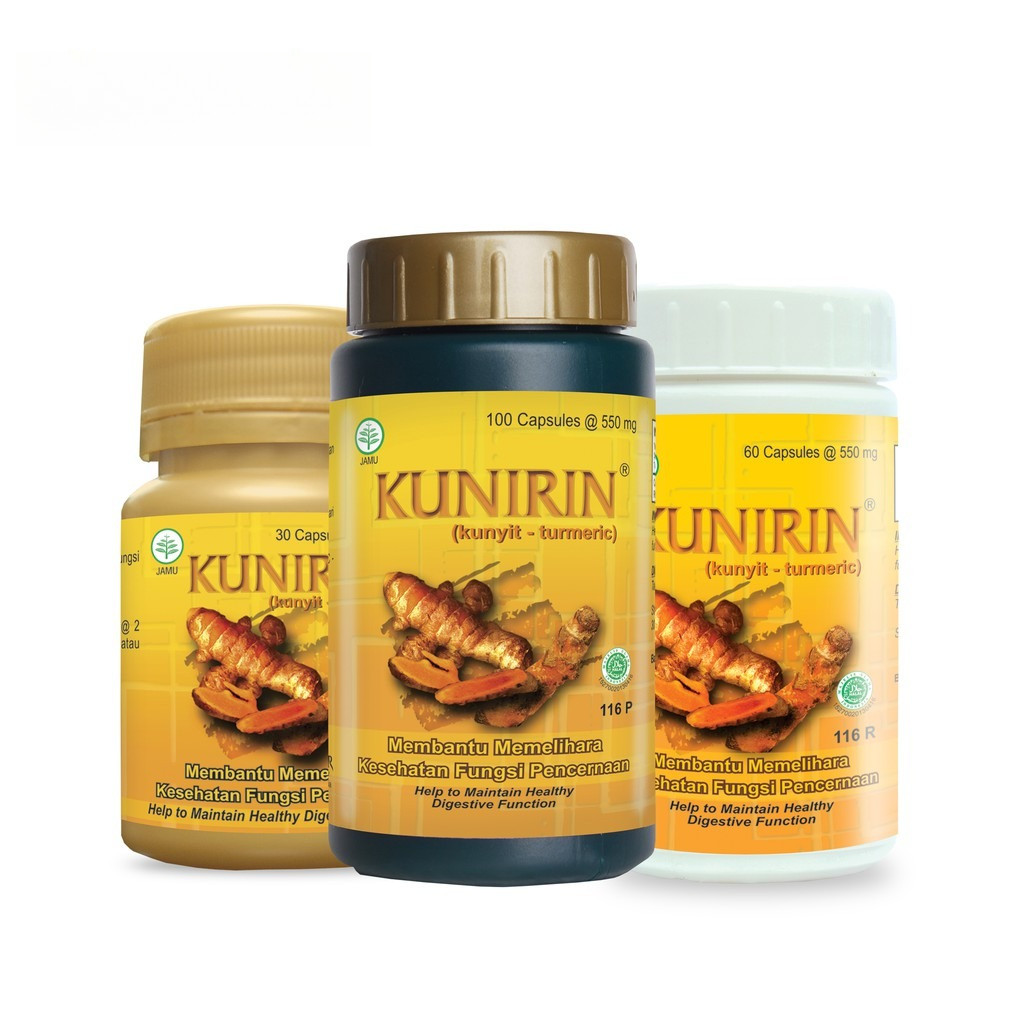 KUNIRIN 100 KAPSUL Ekstrak Kunyit Murni Obat Lambung Alami Madu Maag dan Asam Lambung Suplemen Keseh