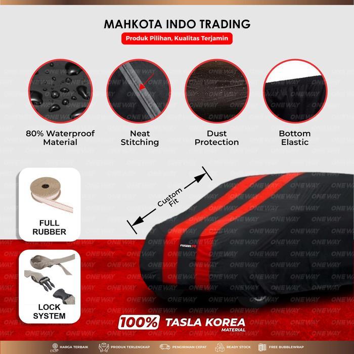 Custom Body Cover Warna / Sarung Mobil / Penutup Mobil Warna Calya - MerahListHitam
