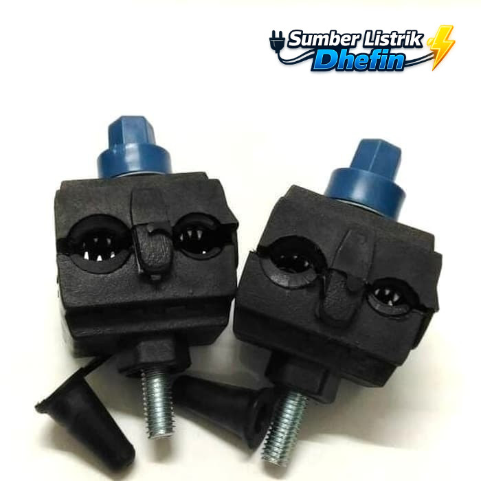 Tap Taping Konektor Kedap Air PLN Double 2 Baut Hitam Sambungan Kabel SR TC Kualitas Super