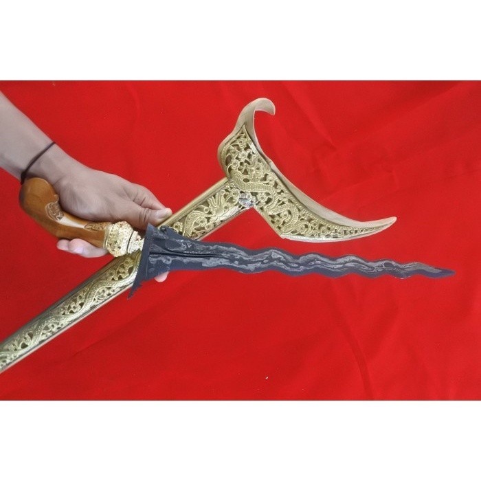 keris sengkelat ladrang full blok topeng kerawang kuningan KT