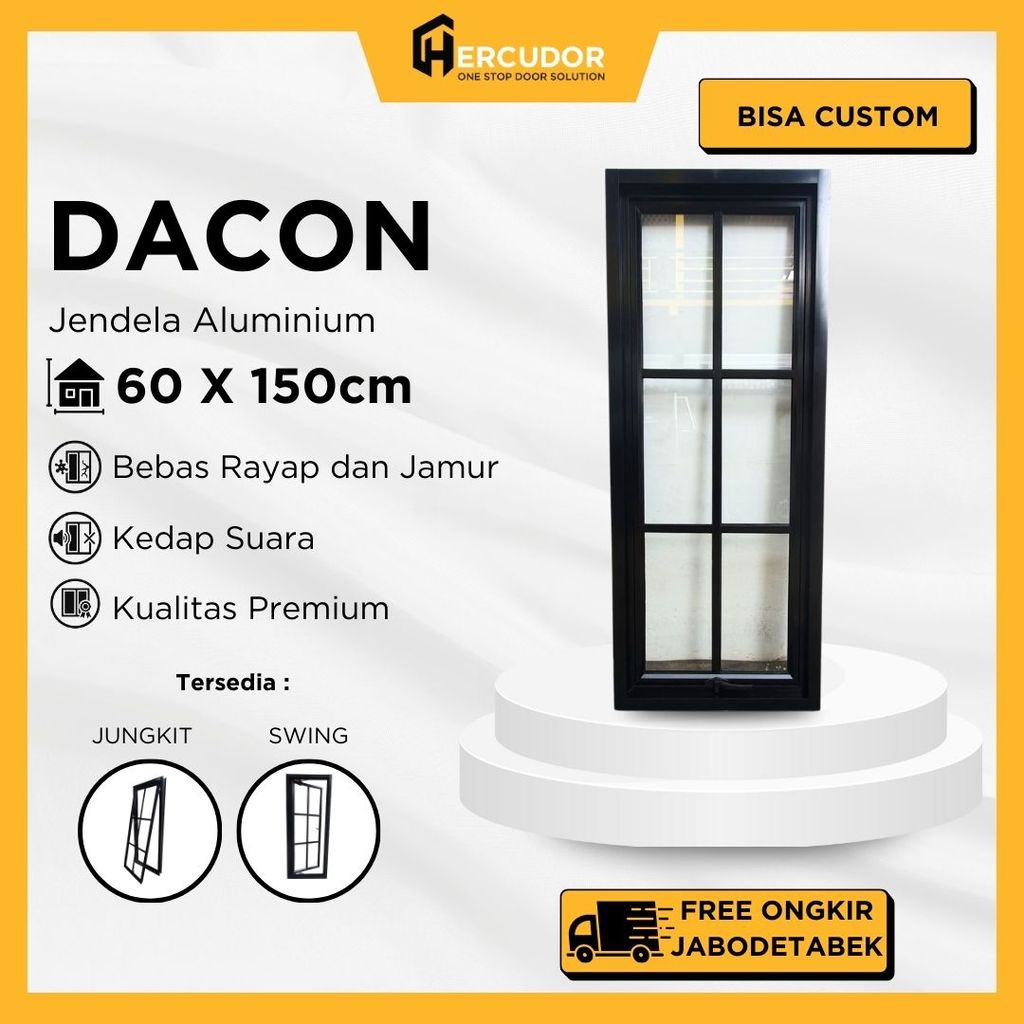 DACON - Jendela Aluminium DACON 3" 60x150 Jungkit / Single Awning