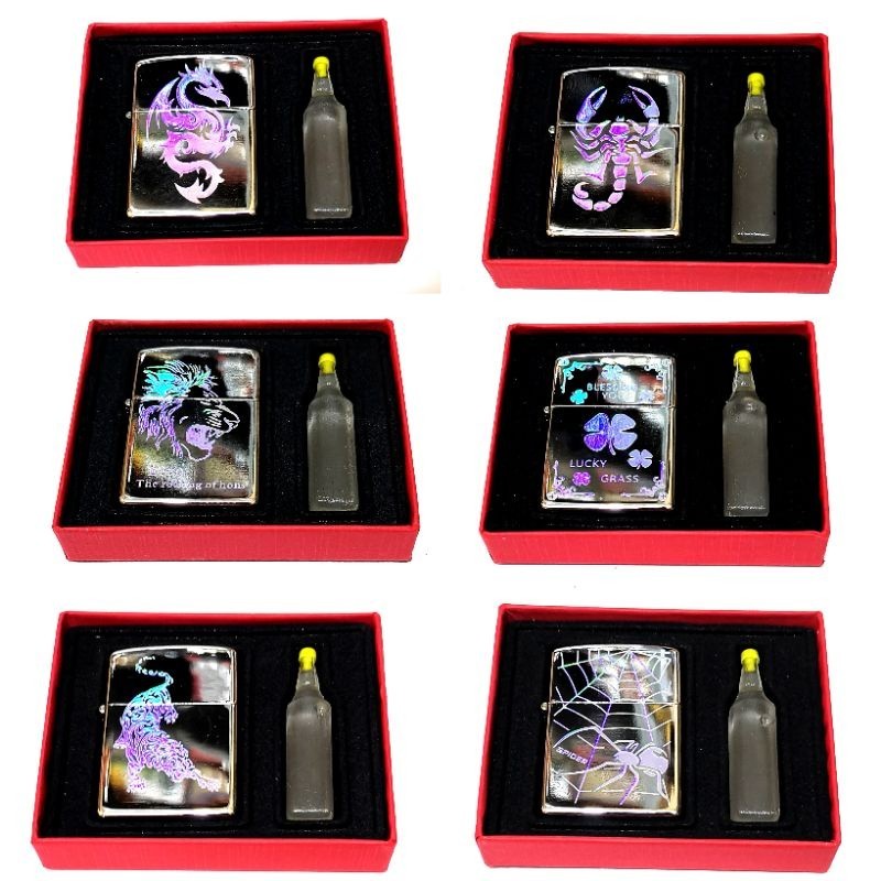 Korek sumbu set + minyak korek api Sumbu set motif