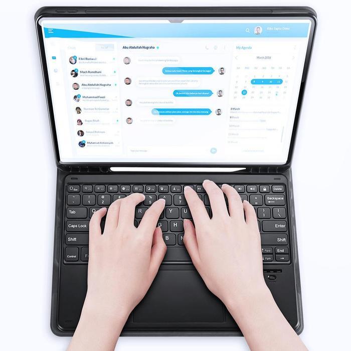 KEYBOARD CASE FOR IPAD PRO 12.9 2021 2020 FLIP CASE KEYBOARD DUX DUCIS KEYBOARD CASE - Hitam