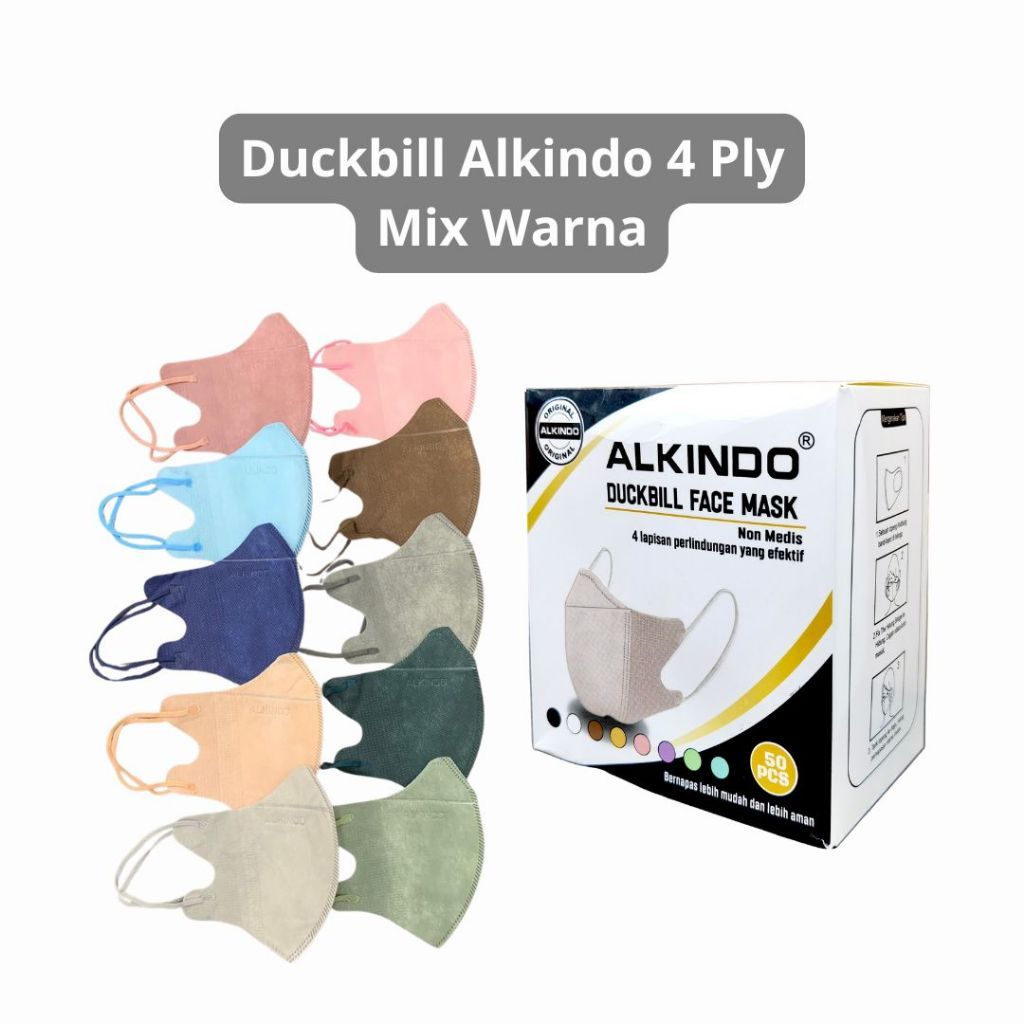 Duckbill Alkindo | Masker Alkindo | Masker Duckbill 50 Pcs Tebal | Masker Alkindo Duckbill 50 Pcs