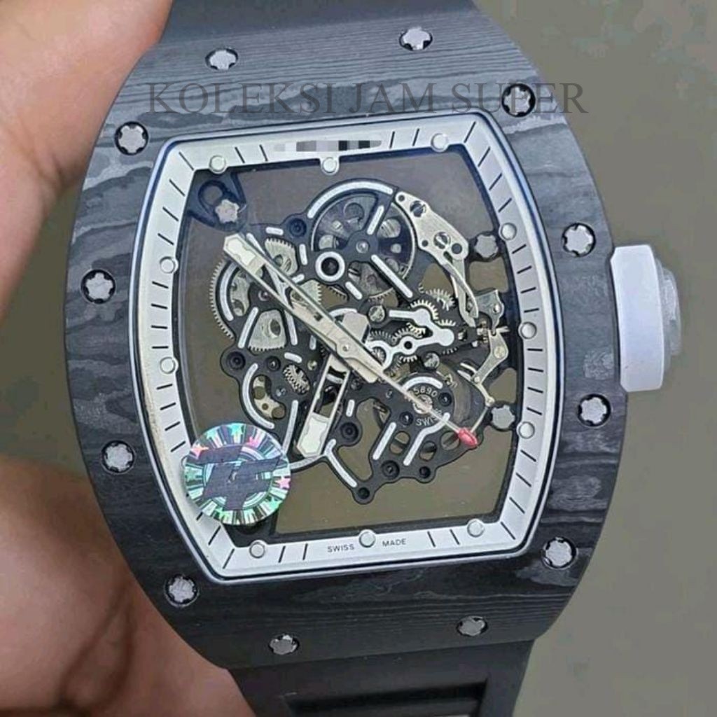 JAM TANGAN RM055 CARBON TOP TIER 5 TITANIUM ZF V3 42MM TRANSPARAN