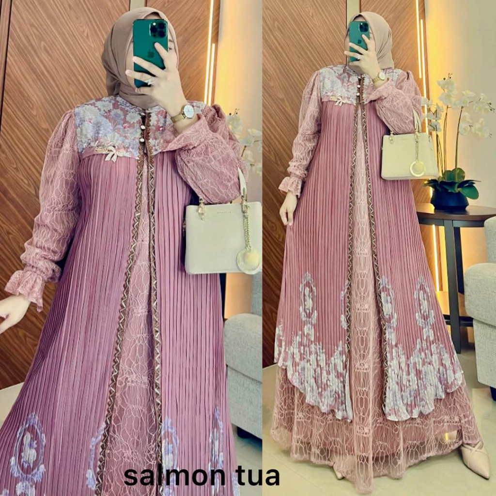 By LisnyButiq Gamis Avasya ,Gamis Rompi Lepas Payet Mutiara Bahan Ceruty Babydol, Dress Mewah Idul F
