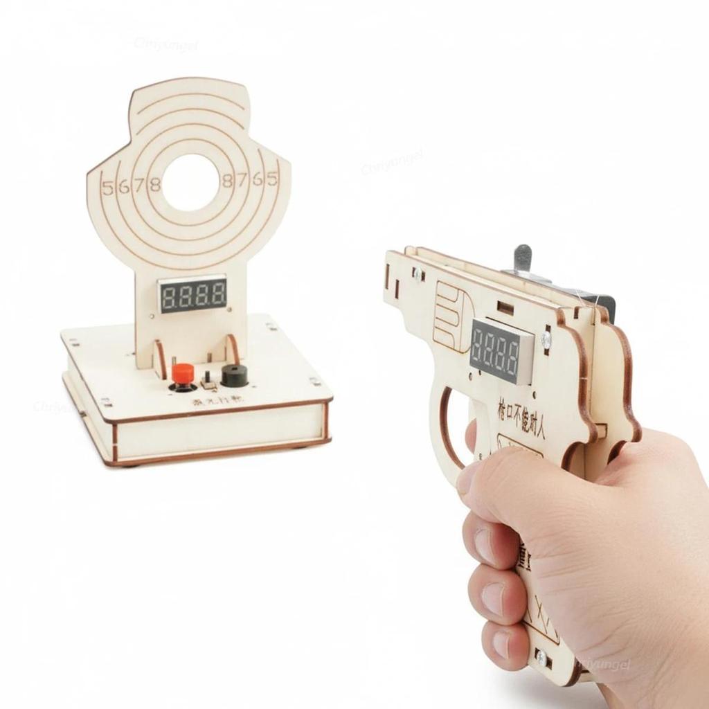 STEM Y Wooden Target Shooting Game Kit Interactive Buig Toys for Kids Educational Science Experiment