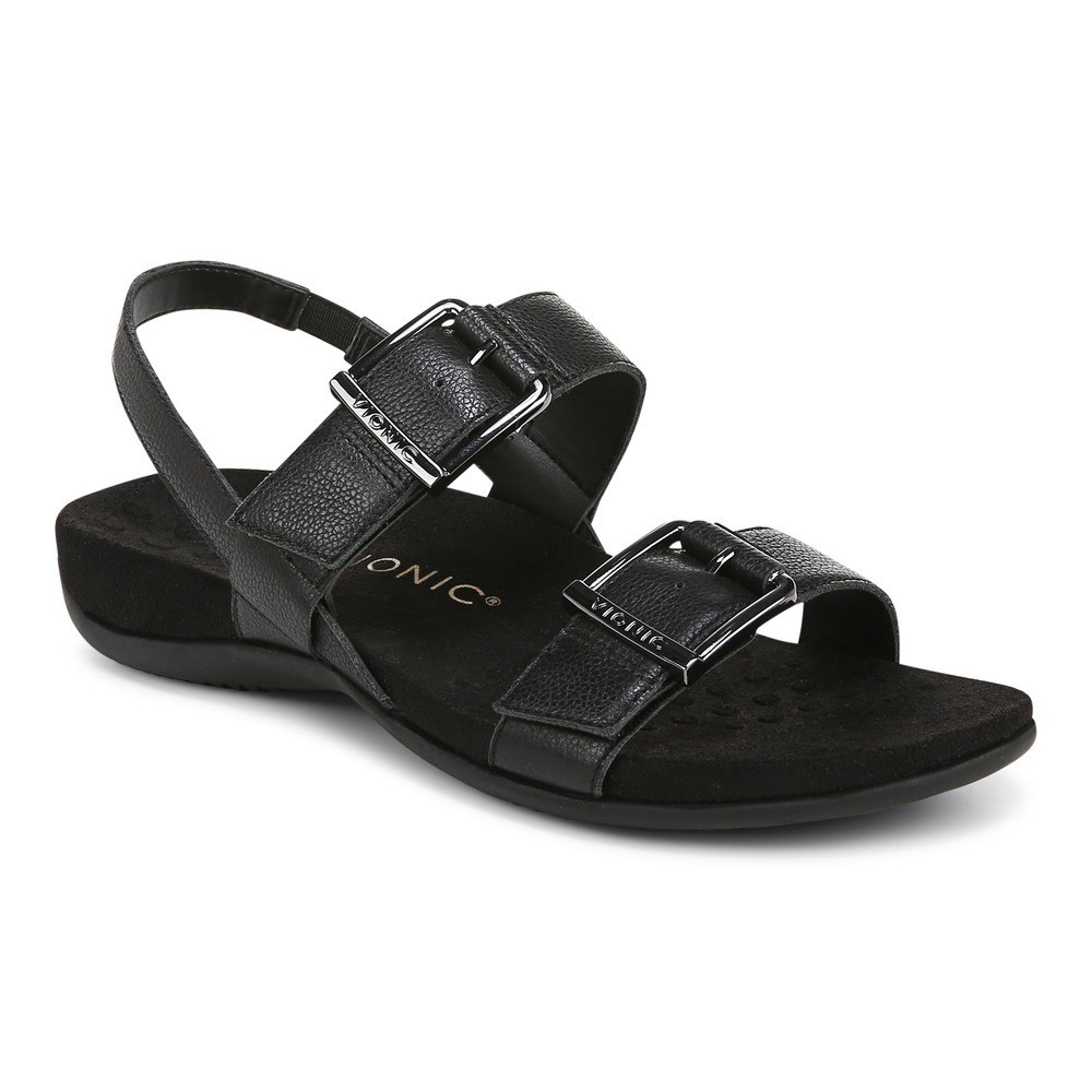 Vionic Reese Black Sandal Wanita