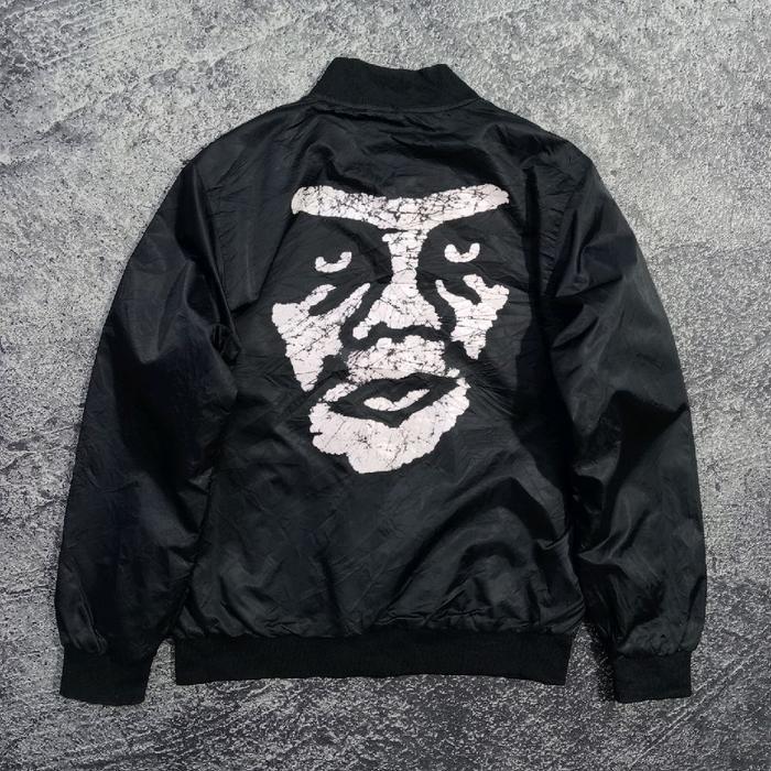 Jaket bomber coach CREEPER OBEY big logo hitam murah size L