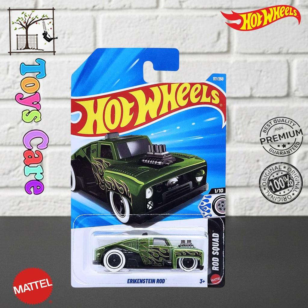 Hot Wheels Cars Erikenstein Rod Hijau Diecast Mobil Hotrod