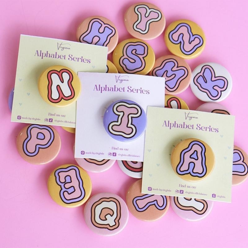 SAHLA 44m Pin Huruf Meleleh 44mm / bros tas ransel brooche alphabet bros huruf bros mode korea pin h