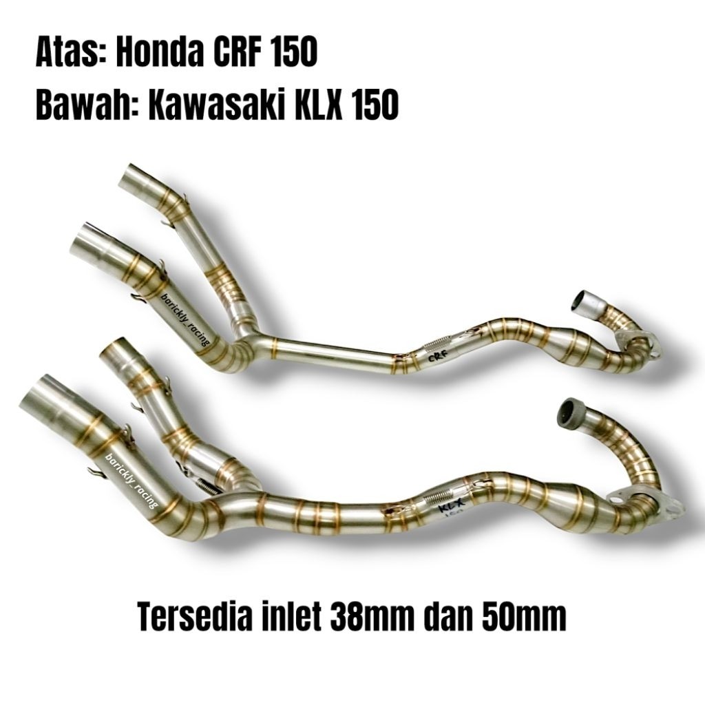 Header Leher Knalpot KLX150 KLX 150 L BF SE CRF150 CRF 150 L Kanan Kiri Custom Leheran Pipa Knalpot 