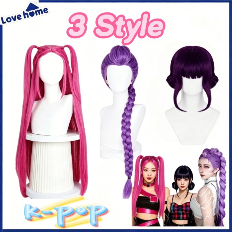 Rambut Palsu Cosplay KPop Wig Panjang Untuk Anime Halloween  Pesta Kostum  Fashion Dewasa Dan Anak-A