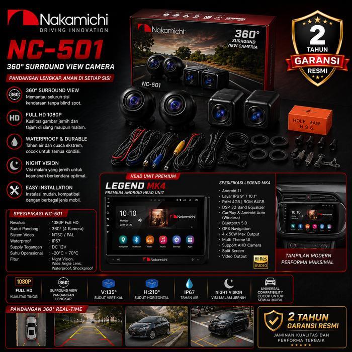 Headunit Android Nakamichi Legend MK4 New Legend Series Ram 4/64 Oem Fit HONDA MOBILIO 2016 - 2024 +