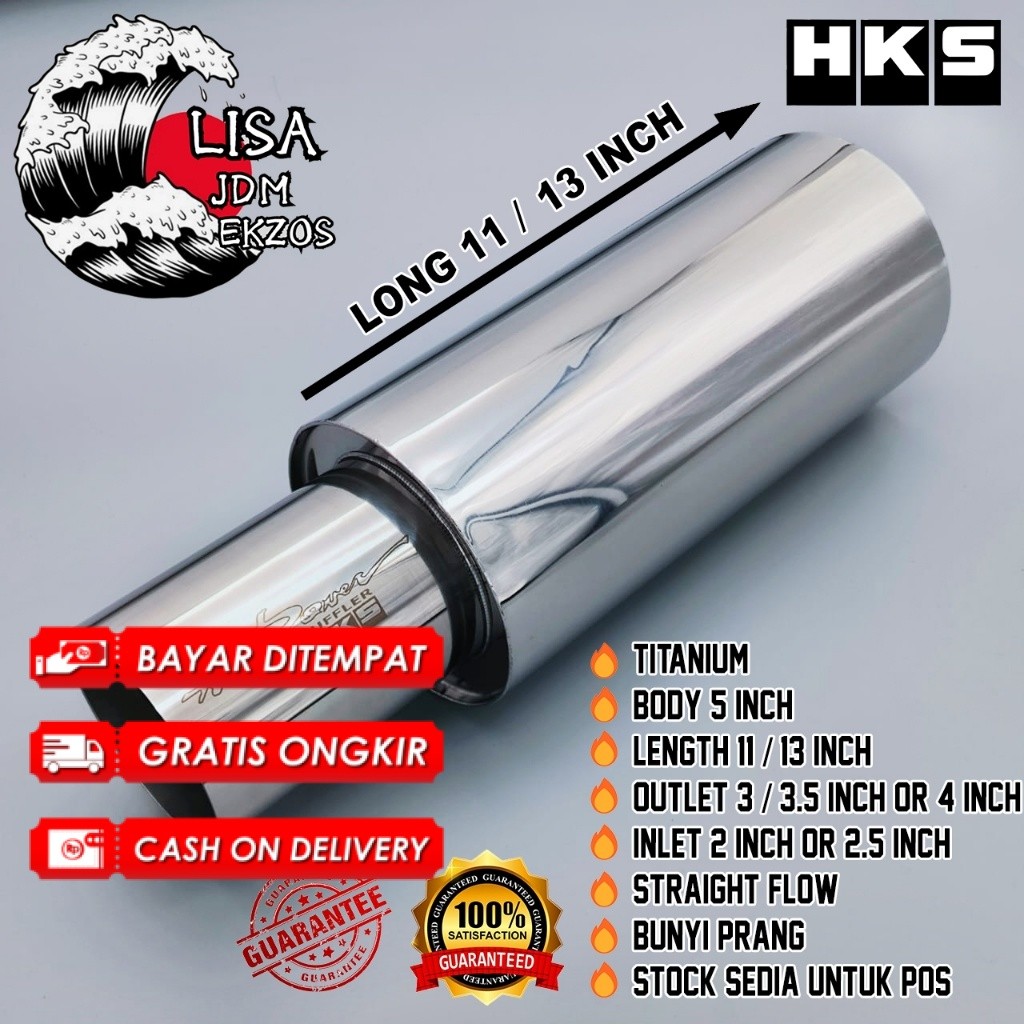 HKS Exhaust Muffler PRANG [#READY STOCK][100% Original]STRAIGHT FLOW MUFFLER