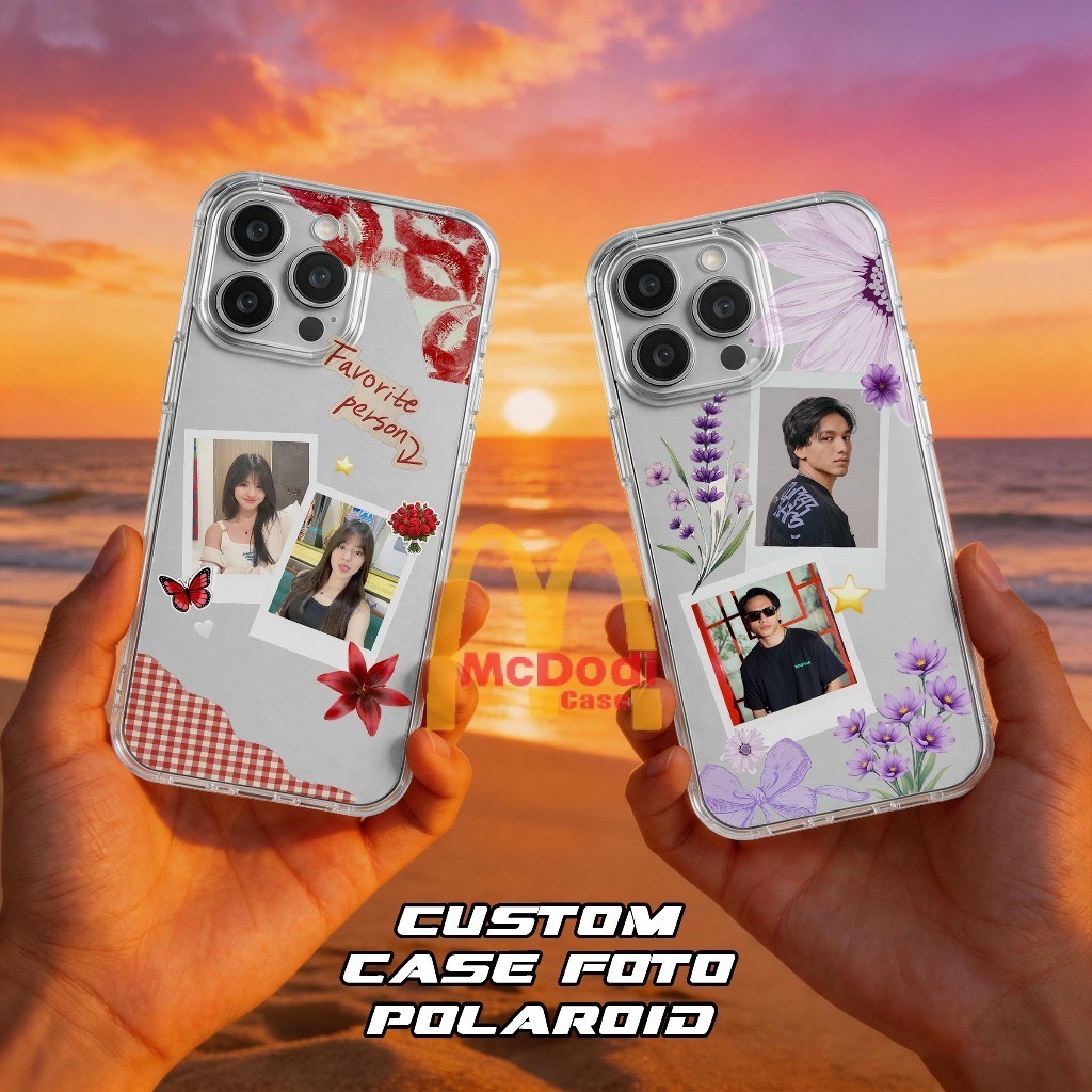 CASING SOFTCASE CUSTOM POLAROID (BISA PAKAI FOTO SENDIRI) CLEAR CASE PREMIUM PRO CAMERA KOMPATIBLE U